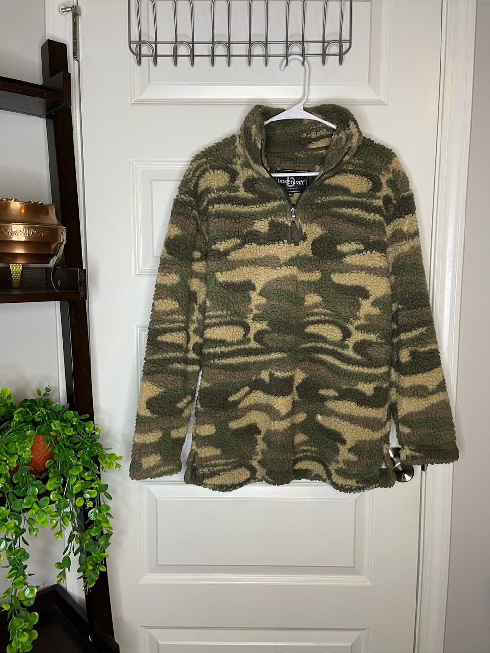 boxercraft Camo Sherpa Zip Pullover - Olive & Tan